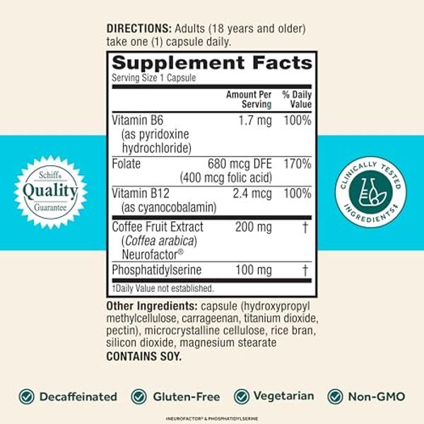 NEURIVA Plus Brain Supplement for Memory and Focus Clinically Tested Nootropics for Concentration for Mental Clarity, Cognitive Enhancement Vitamins B6, B12, Phosphatidylserine 30 
