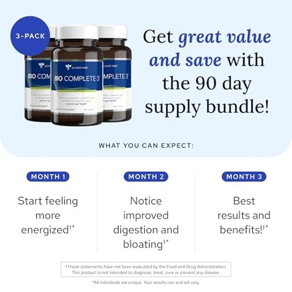 Gundry MD® Bio Complete 3 - Prebiotic, Probiotic, Postbiotic to Support Optimal Gut Health, 30 Day Supply (90 Day Supply)