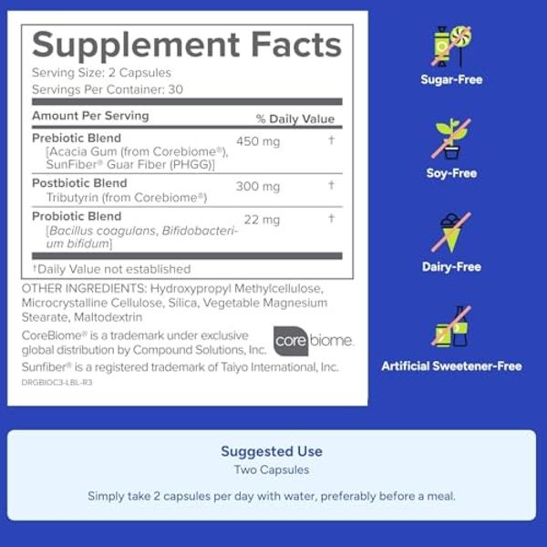Gundry MD® Bio Complete 3 - Prebiotic, Probiotic, Postbiotic to Support Optimal Gut Health, 30 Day Supply (90 Day Supply)