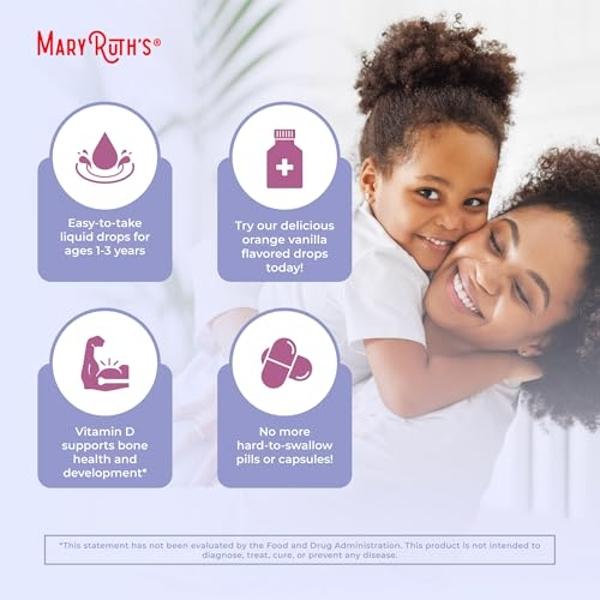 MaryRuth Organics Kids Multivitamin for Toddlers | USDA Organic | Toddler Vitamins Liquid Drops for Kids Ages 1-3 | Toddler Immune Support & Overall Wellness | Vegan | Non-GMO | Gl