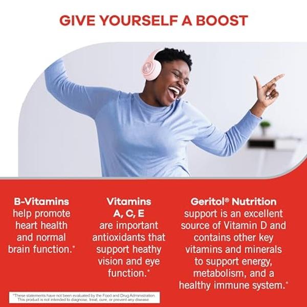 Geritol, Multivitamin Supplement, Contains B-Vitamins, Antioxidants, Vitamins C, E & D and Iron, 27 Essential Vitamins and Minerals, Gluten-Free, Non-GMO, No Artificial Sweeteners,