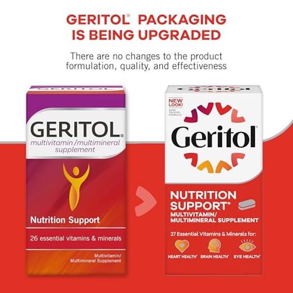 Geritol, Multivitamin Supplement, Contains B-Vitamins, Antioxidants, Vitamins C, E & D and Iron, 27 Essential Vitamins and Minerals, Gluten-Free, Non-GMO, No Artificial Sweeteners,