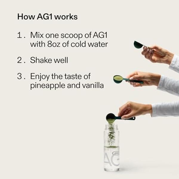 AG1 Greens Powder Supplement | Improve Gut Health | Multivitamin, Probiotic, Gluten Free, Vegan and Keto Friendly | 75 Vitamins (Athletic Greens) - Family Value Kit