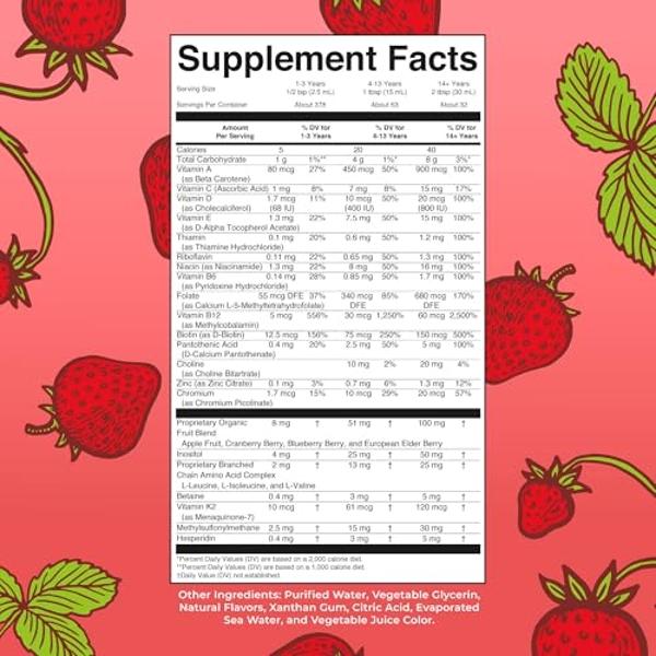 MaryRuth's Liquid Morning Multivitamin Essentials+ | Vitamin A C D E B6 B12 Biotin Zinc | Mens Womens Multivitamin | Immune Support | Beauty | Sugar Free | Vitamins for Ages 1+ | V