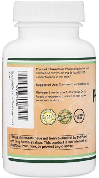 PhosphatidylSerine Supplement 300mg Per Serving, 120 Capsules (Phosphatidyl Serine Complex) by Double Wood