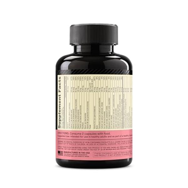Optimum Nutrition Opti-Women Daily Multivitamin for Women, Immune Support Supplement With Iron, 30 Day Supply, 60 Count, (Packaging May Vary)