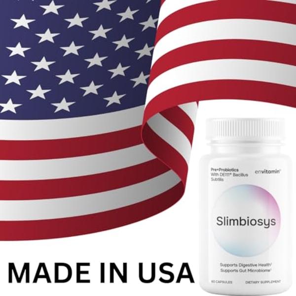 envitamin Slimbiosys Ultra Probiotic Capsule - Pre & Probiotics for Women & Men - Support Your Microbiome