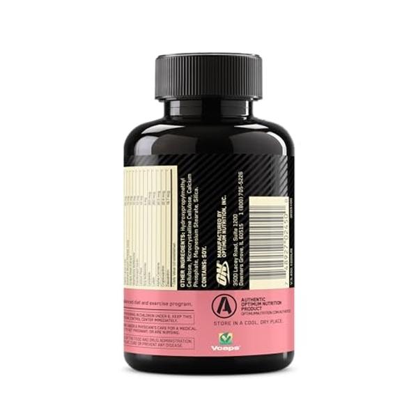 Optimum Nutrition Opti-Women Daily Multivitamin for Women, Immune Support Supplement With Iron, 30 Day Supply, 60 Count, (Packaging May Vary)