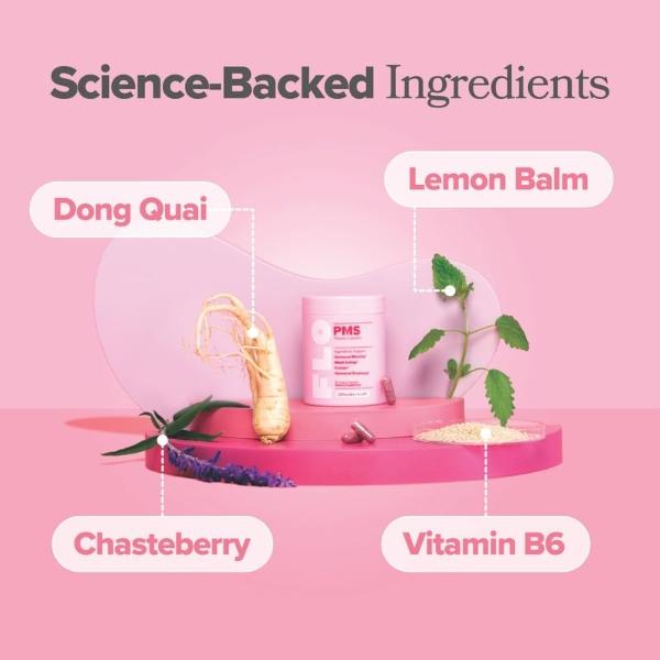 O Positiv FLO PMS Vitamins for Women, 30 Servings (Pack of 3) - Proactive PMS Relief - Targets Hormonal Breakouts, Bloating, Cramps, & Mood Swings with Chasteberry, Vitamin B6, & L