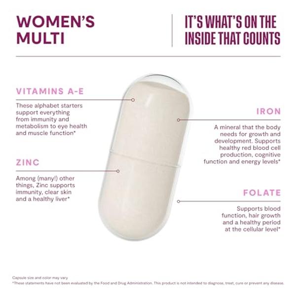 Habit Womens Multi Supplement (60 Capsules) - New Look, Supports General Health & Wellness, 23 Essential Vitamins and Minerals, Fruit extracts, Folate, Iron, B12, Biotin, Non-GMO (