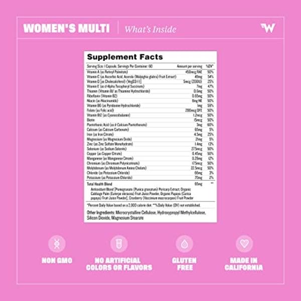 Health by Habit Womens Multi Supplement 2 Pack (120 Capsules) - 23 Essential Vitamins and Minerals, Supports General Health & Wellness, Non-GMO, Sugar Free (2 Pack)