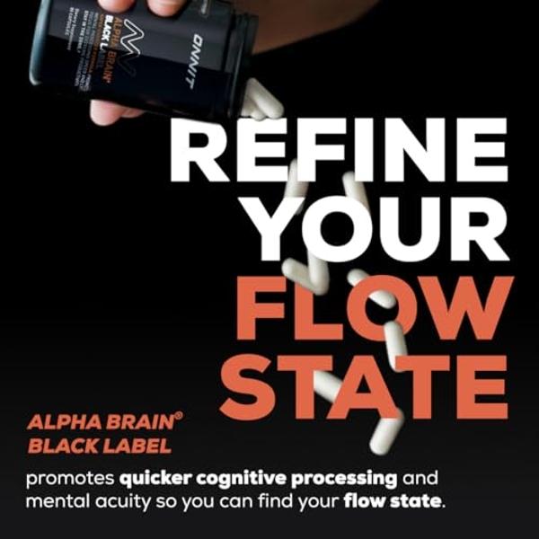 ONNIT Alpha Brain Black Label Capsule (80ct) Premium Citicoline Brain Supplement - Focus, Concentration & Memory - Lion's Mane, Hericium Erinaceus, L Theanine & Mucuna Pruriens