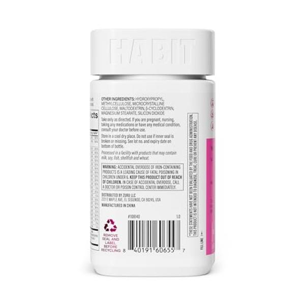 Habit Womens Multi Supplement (60 Capsules) - New Look, Supports General Health & Wellness, 23 Essential Vitamins and Minerals, Fruit extracts, Folate, Iron, B12, Biotin, Non-GMO (