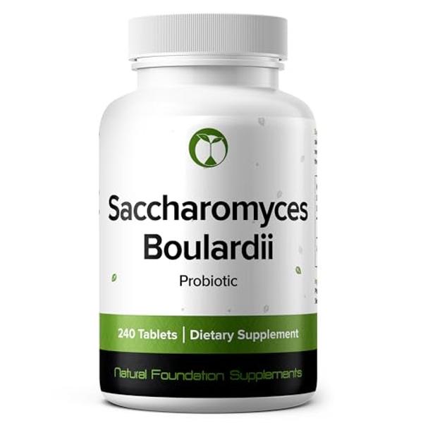 Saccharomyces Boulardii Probiotic Supplement 240 Tablets 3 Billion CFU Probiotics for Men & Women Supports Intestinal Digestive & Gut Health Made in The USA (240, Saccharomyces Bou
