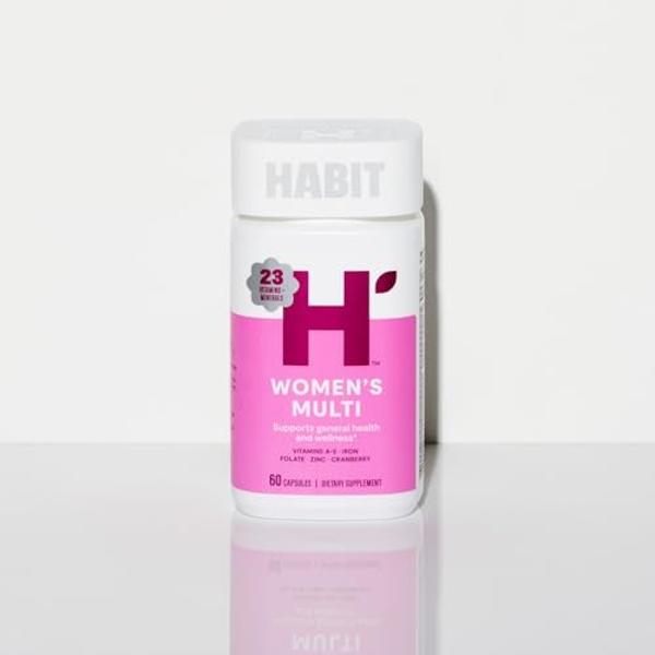 Habit Womens Multi Supplement (60 Capsules) - New Look, Supports General Health & Wellness, 23 Essential Vitamins and Minerals, Fruit extracts, Folate, Iron, B12, Biotin, Non-GMO (