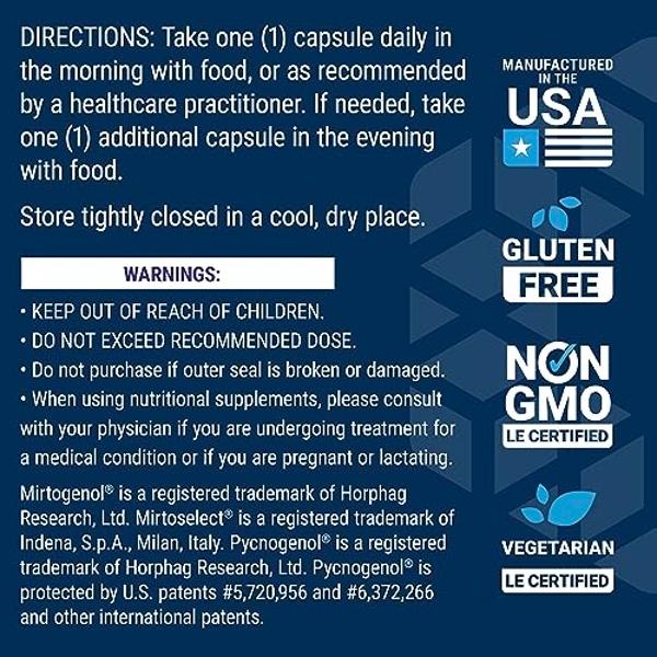 Life Extension Eye Pressure Support with Mirtogenol - Eye Health Supplement for Healthy Eye Pressure - with French Maritime Pine bark – Gluten-Free, Vegetarian, Non-GMO - 30 Capsul