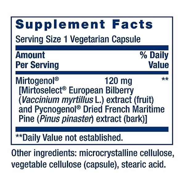 Life Extension Eye Pressure Support with Mirtogenol - Eye Health Supplement for Healthy Eye Pressure - with French Maritime Pine bark – Gluten-Free, Vegetarian, Non-GMO - 30 Capsul