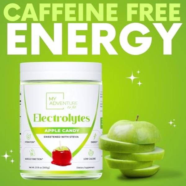 Keto Electrolytes Powder No Sugar - Replenishing Keto Electrolyte Hydration Drink - Electrolyte Supplement with Sugar Free Electrolytes for Kids and Adults (Candy Apple,120 Serving