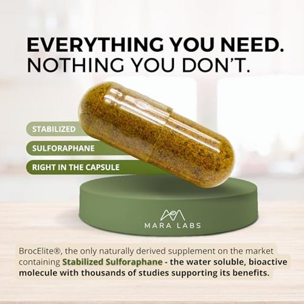 Mara Labs Broc Elite Plus | Broccoli Supplement w/Stabilized Sulforaphane Extract | Zero Glyphosate Residue | 60 Vegetable Capsules