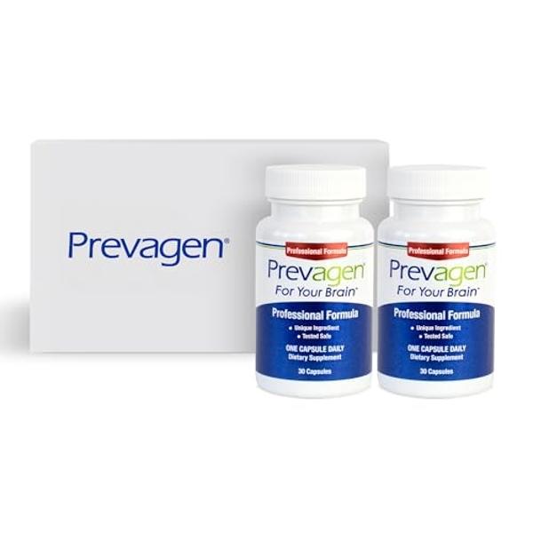 Prevagen Professional Formula 40mg, 30 Capsules |2 Pack| with Apoaequorin & Vitamin D with Attractive and Stackable Storage Box