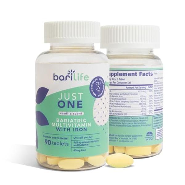Just One - Once Daily Bariatric Multivitamin with Iron, 90 Count for Gastric Sleeve and Gastric Bypass