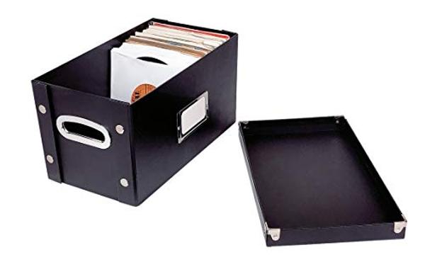 Snap-N-Store Vinyl 45 Record Box, for 45 RPM Vinyl Storage, 8.25 x 7.5 x 14.5 Inches, Black, SNS02079, 7 inch- 1 pack