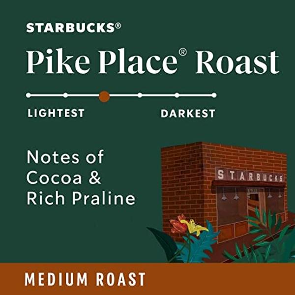 Starbucks Whole Bean Coffee, Medium Roast Coffee, Pike Place Roast, 100% Arabica, 1 bag (28 oz)