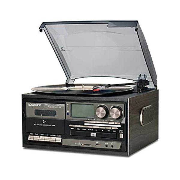 Victrola Vintage 3-Speed Bluetooth Portable Suitcase Record Player with Built-in Speakers | Upgraded Turntable Audio Sound|Purple Glitter, Model Number: VSC-550BT-GPR
