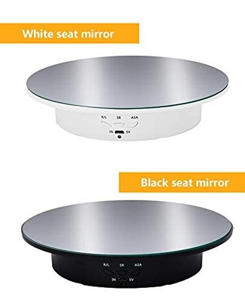 JAYEGT Motorized Rotating Display Stand, 7.87inch /17.6lbs Load, 360 Degree Electric Rotating Turntable for Photography Products, Jewelry, Cake,3D Model ,Mirror Cover (White)