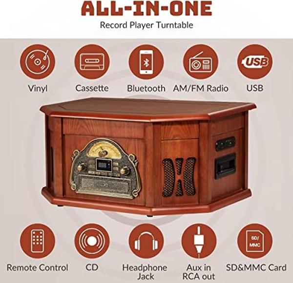 Victrola Vintage 3-Speed Bluetooth Portable Suitcase Record Player with Built-in Speakers | Upgraded Turntable Audio Sound|Purple Glitter, Model Number: VSC-550BT-GPR