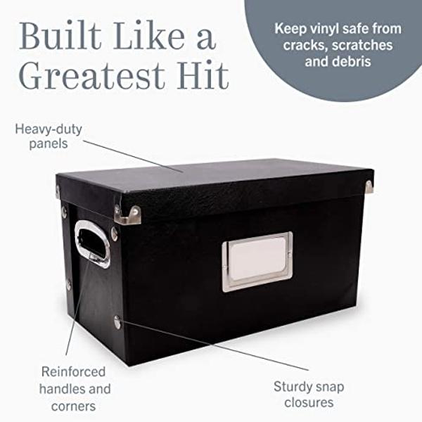 Snap-N-Store Vinyl 45 Record Box, for 45 RPM Vinyl Storage, 8.25 x 7.5 x 14.5 Inches, Black, SNS02079, 7 inch- 1 pack