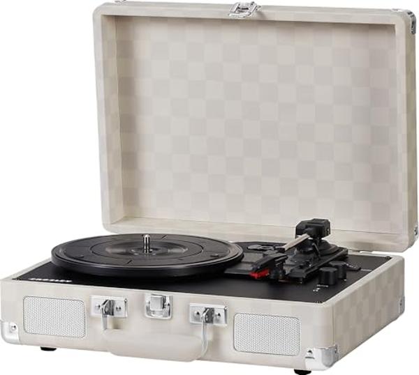 Stack Stone Hi-Fi Vinyl Record Player with Speakers, All in One Vintage Belt Drive Wooden Turntable for High Fidelity Sound by Jamo, Magnetic Cartridge, Ti Amplifiers, Bluetooth, A