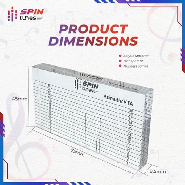 SpinTunes VTA Azimuth Ruler for Vinyl Enthusiasts - Accurately Set Vertical Tracking Angle Block for DJ Turntable and Azimuth Alignment - Essential Tool for Optimal Turntable Perfo