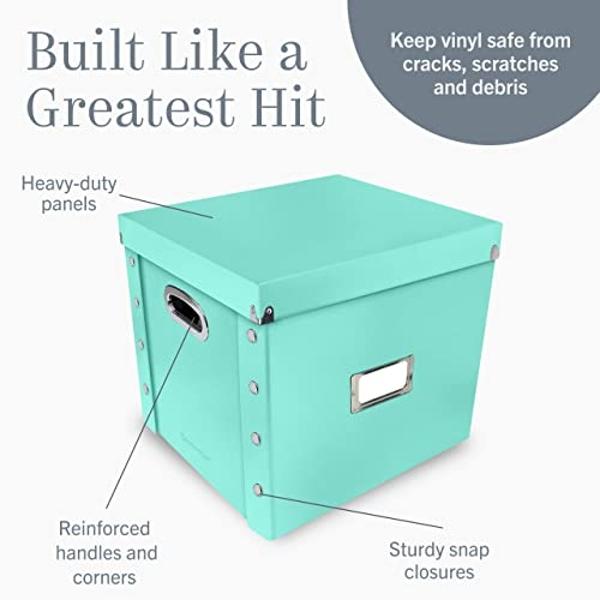Snap-N-Store Vinyl Record Storage Box - 12" - 1 Pack- Crate Holds up to 75 Vinyl Albums - Mint