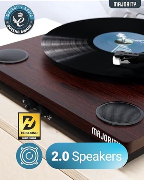 Vinyl Record Player Bluetooth with USB Recording, Vintage 3-Speed Portable Suitcase Turntables with Built-in Speakers & EQ, Belt-Driven LP Player Support AUX/RCA/Headphone Jack, Wh