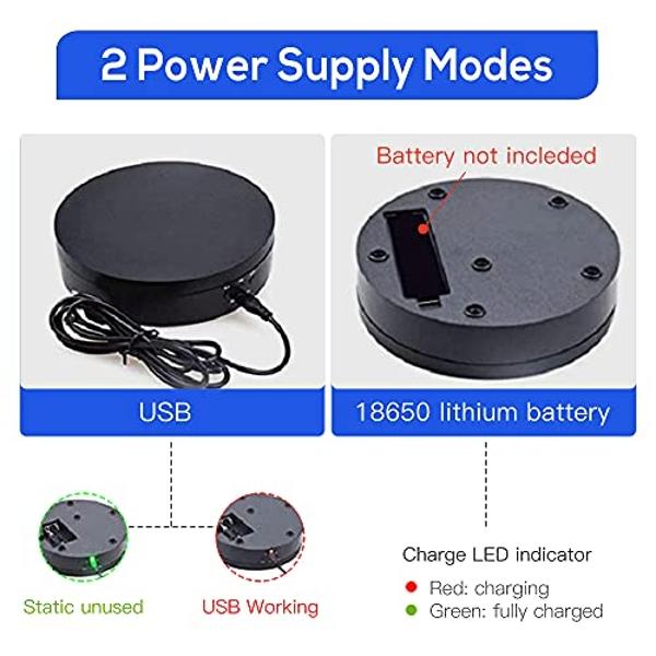 Motorized Rotating Display Stand - 90/180/360 Degree Display, PVC Backgrounds for Product Photography, Jewelry, Watch, 3D Models