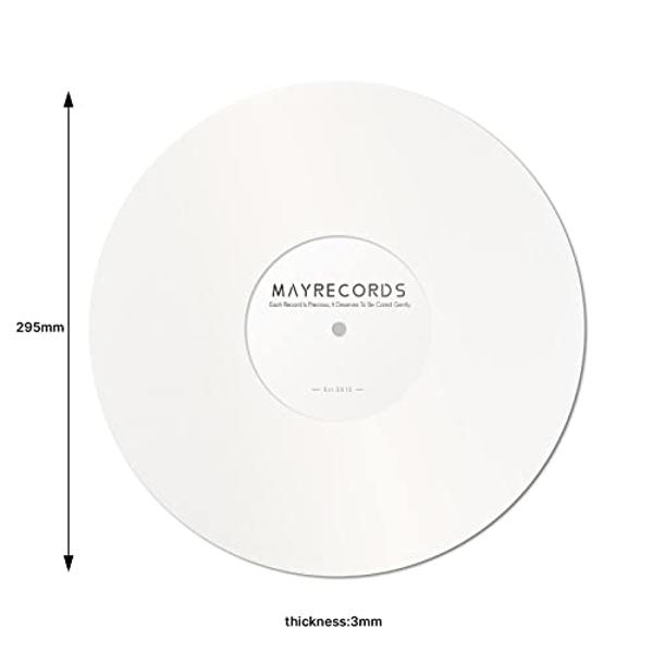 sdroceRyaM Acrylic Turntable Platter Mat, 12 Inches Acrylic Slipmat for Vinyl LP Record Players Anti-Static Slipmat, Reduces Vibrations & Improved Sound Clarity (White)