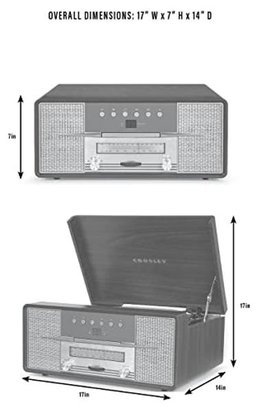FEKTIK Bluetooth Record Player 10 in 1,FEKTIK 3-Speed Turntable for Vinyl with Speakers, LP to MP3 Converter, CD, Cassette Player, FM Radio, Wireless Streaming | Coffee
