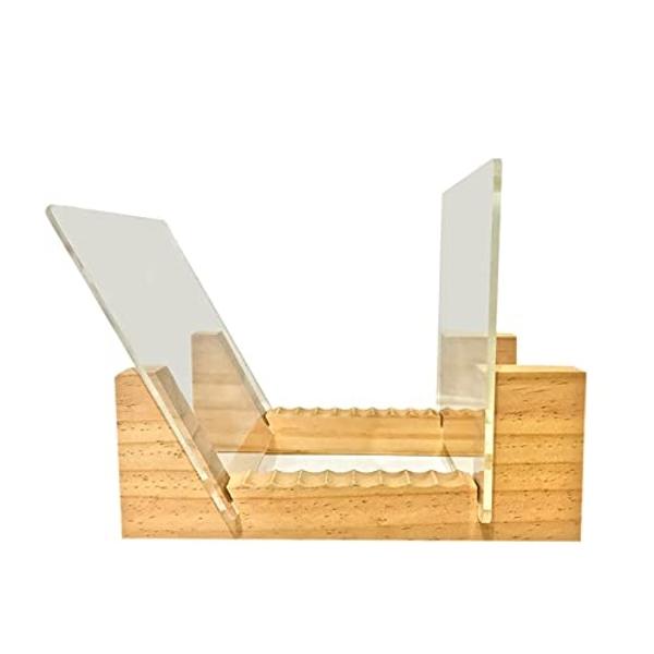 VK-Royal Vinyl Records Storage Holder Display Stand – Holds Up to 25 Turntable LP's Records Albums – Wood Stand, Rubber Grip pad and Clear Acrylic Ends – Vinyl Record Storage Stand