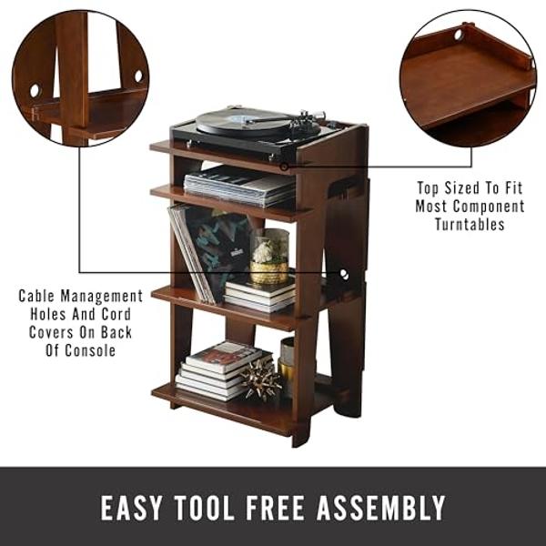 Crosley Furniture Soho Record Player Stand, Media Console with Vinyl Storage, Modern Home Organizer, Mahogany