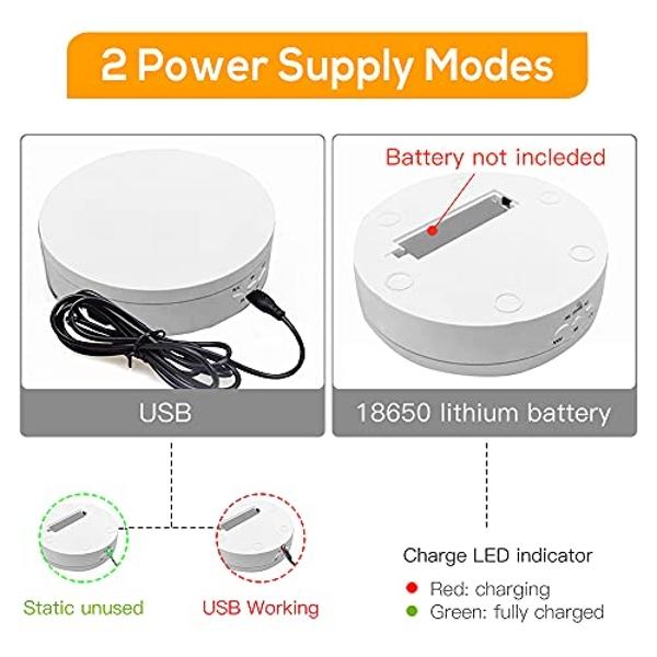 Motorized Photography Rotating Display Stand, 90/180/360 Degree photography turntable stand, Photography Turntable with 6 PVC Backgrounds for Product Photography Display, Jewelry, 