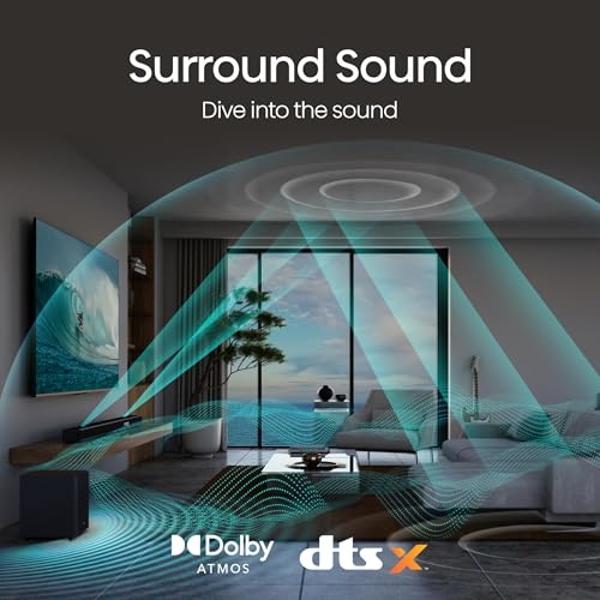 Hisense AX5125H 5.1.2Ch Sound Bar with Wireless Subwoofer, 500W, Dolby Atmos, Bluetooth 5.3, EzPlay, 4K HDMI Pass Through, Roku TV Ready, DTS:X, HDMI/AUX/ARC/Optical/USB, 7 EQ Mode