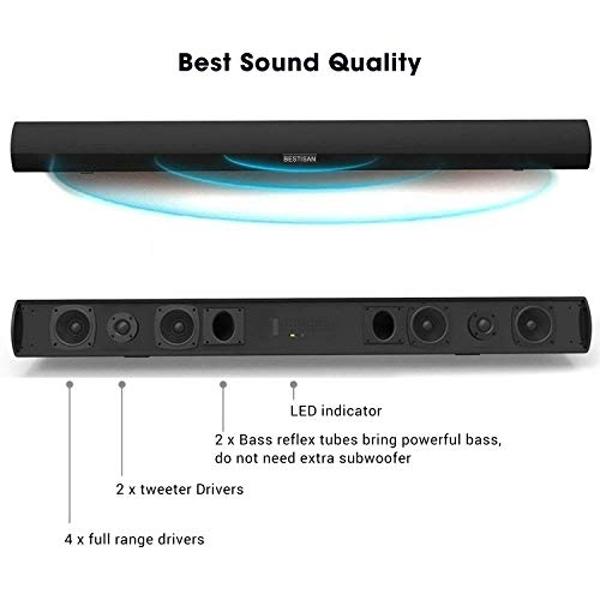 ULTIMEA 5.1 Virtual Surround Sound Bar, Peak Power 320W, Surround Sound System Home Theater Sound Bar for Smart TV with Adjustable Surround Speakers and Subwoofer, TV Soundbar Pose