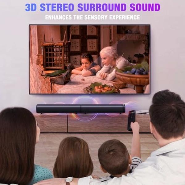 BESTISAN 80 Watt Soundbar, Sound Bars for TV of Home Theater System (Bluetooth 5.0, 34 inch, DSP, Strong Bass, Wireless Wired Connections, Bass Adjustable, Wall Mountable)