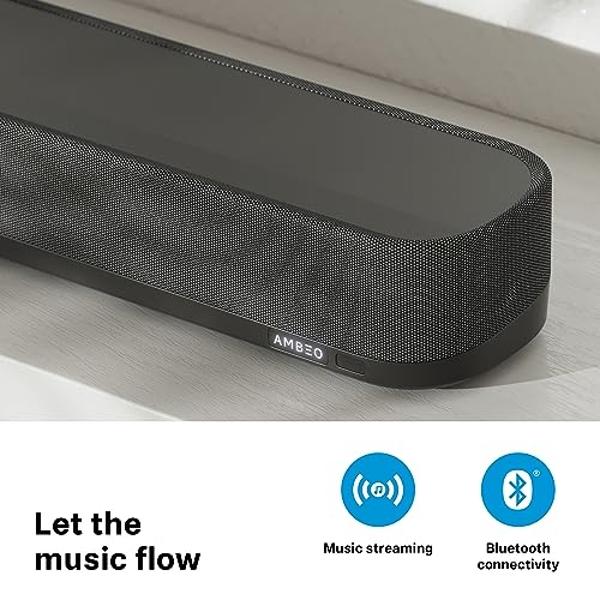 Sound Bar, Bestisan 80W Home Theater Soundbar System with HDMI-ARC Function, Wired and Wireless Bluetooth 5.0 Audio Speaker (Treble/Bass Adjustable,34-Inch, Wall mountable)