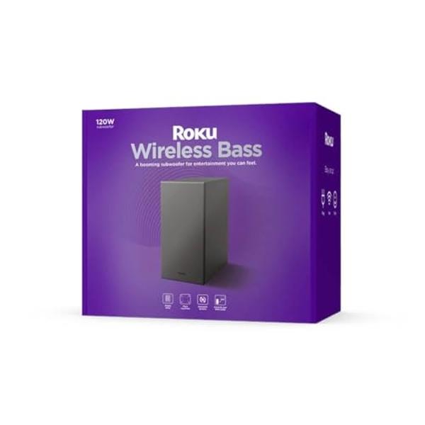 Roku Wireless Bass, Slim Subwoofer Streambar, Streambar Pro Wireless Speakers (Renewed)