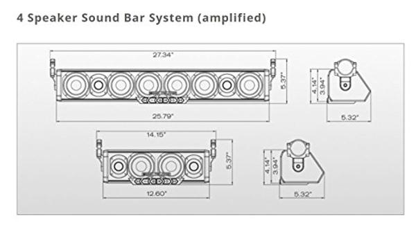 Pro Armor-AU51040 4 Speaker Bluetooth Sound Bar System , Black