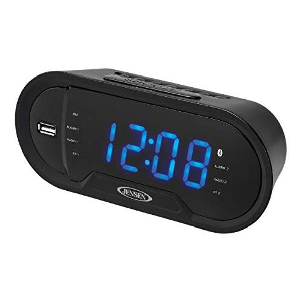 JENSEN JCR-298 JCR-298 AM/FM Dual-Alarm Digital Clock Radio with Bluetooth