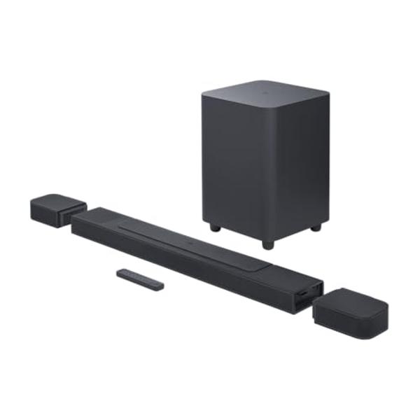 JBL BAR 1000 7.1.4 Soundbar with 10 in. Wireless Sub Rear Speakers and AudioQuest Sky 3m HDMI Cable