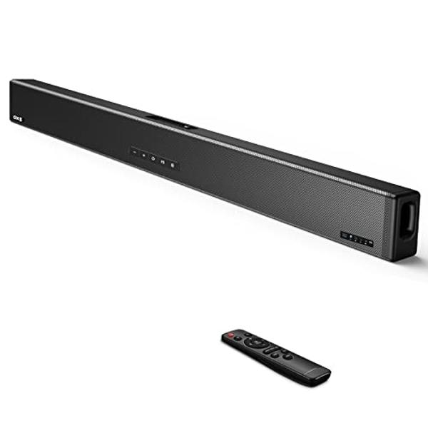 OXS Sound Bars for TV, 4 Speakers TV Sound Bar, Deep Bass, Bluetooth 5.0 Compact Soundbar, 80 Watts, Easy Setup with Mount Kit, 3D Surround Stereo Sound for Home Theater